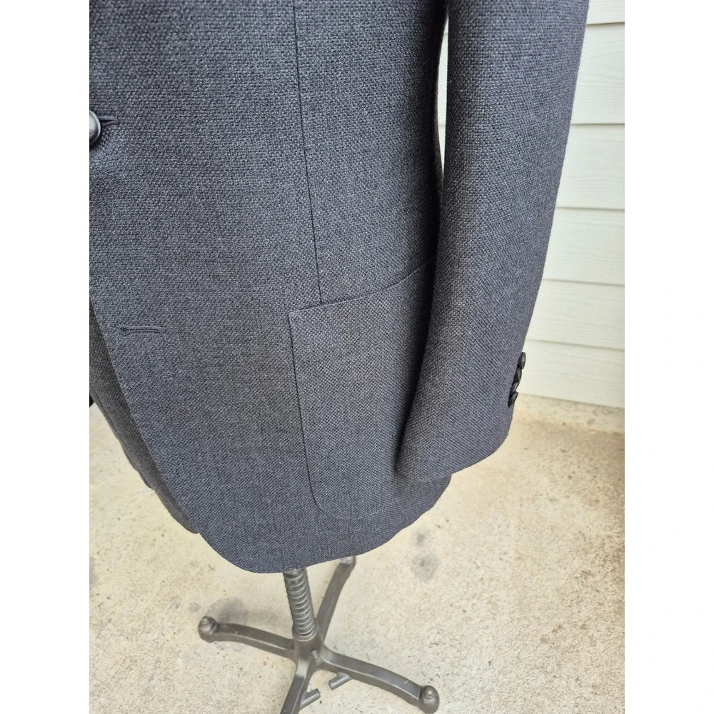 Suitsupply E. Thomas Havana Pleated HL int Wool Sport Coat Grey Slim Cut 42R 44R